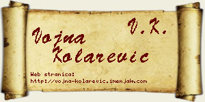 Vojna Kolarević vizit kartica